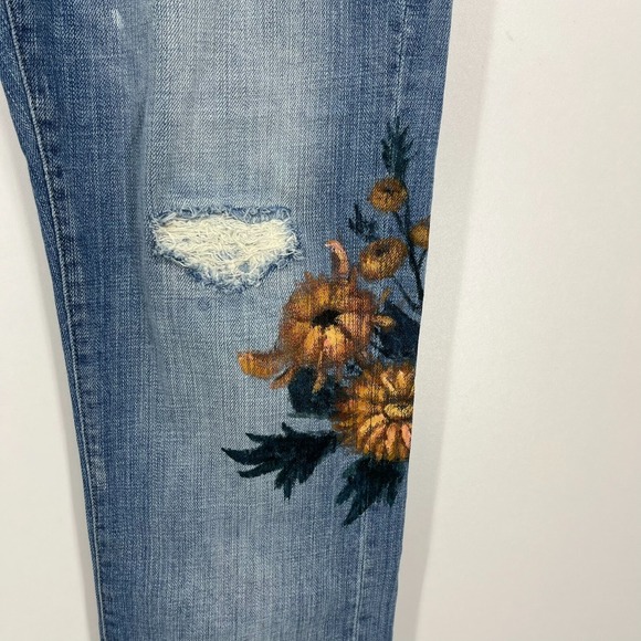 Pilcro Jeans Women's Size 28 Blue Hyphen Floral Print Low Rise Slim - Picture 4 of 13
